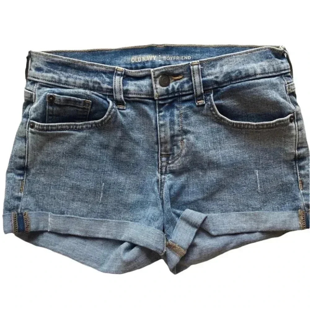 Old Navy Women's Boyfriend Fit Rolled Cuffed Mild Distressing Size 0